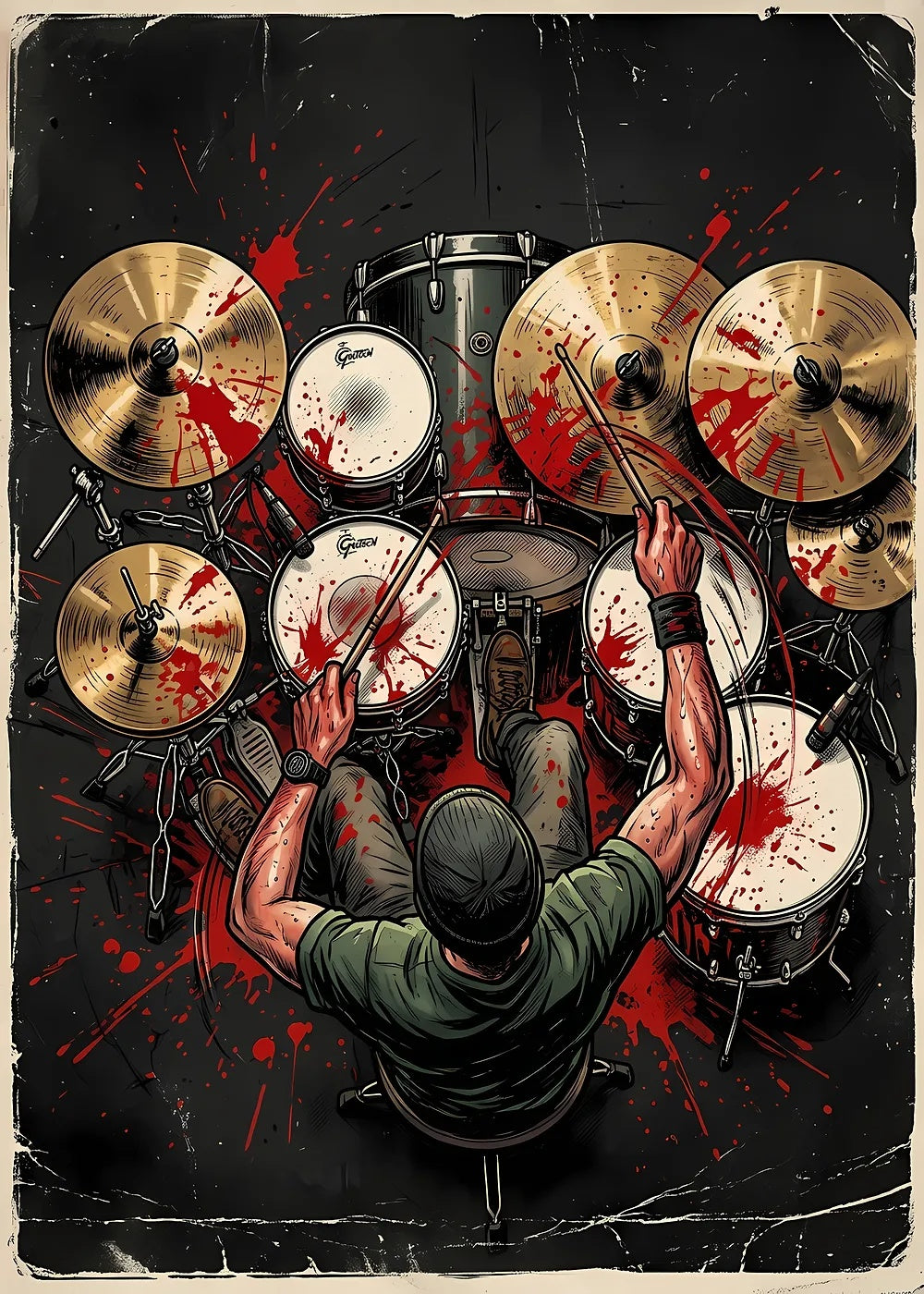 Drummer metal poster artwork